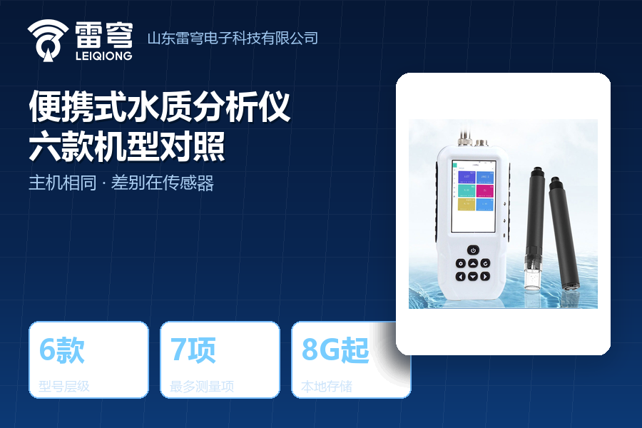便携式水质分析仪怎么选：六款机型的传感器配置对照